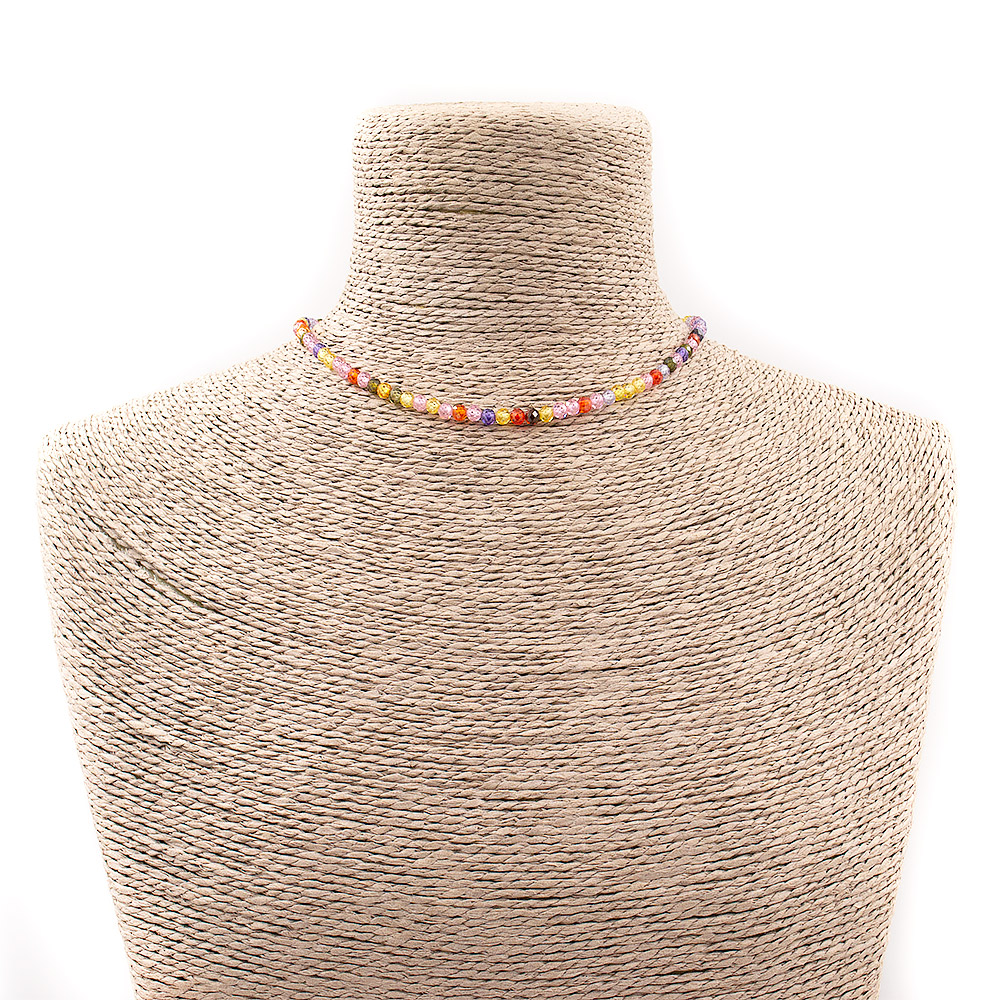 Бусы-чокер из циркона микс цветов 4 мм грань