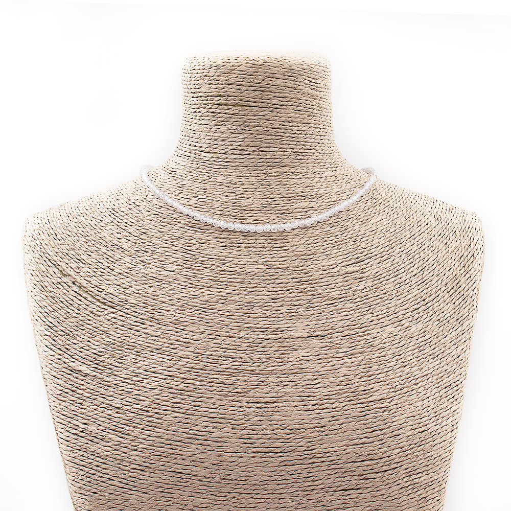 Бусы-чокер из циркона цвет горный хрусталь 4 мм грань