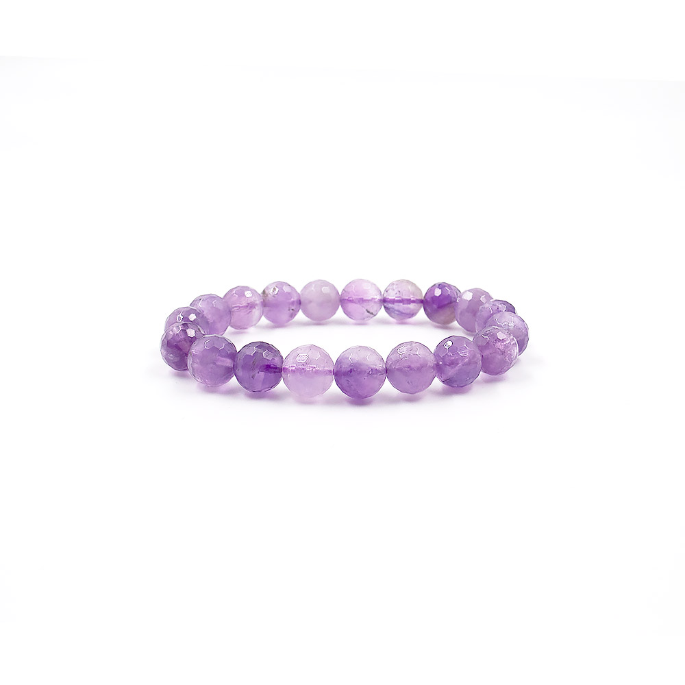 Браслет из аметиста светлого 10 мм грань