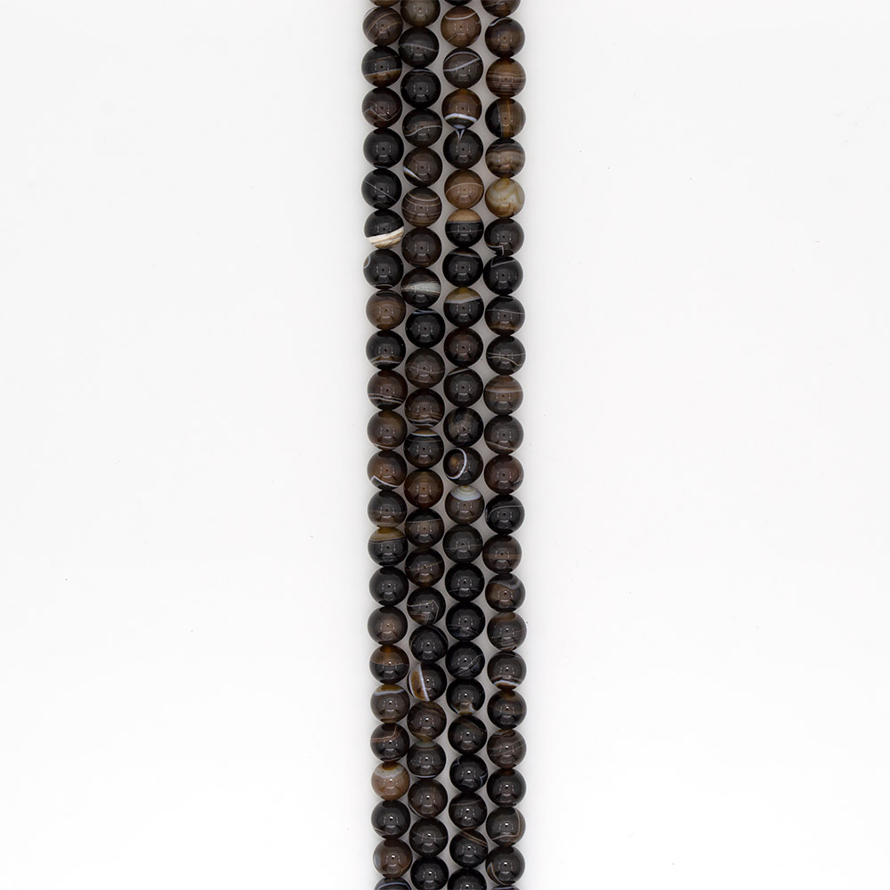 Фото товара агат шар цвет черно-коричневый 10 мм