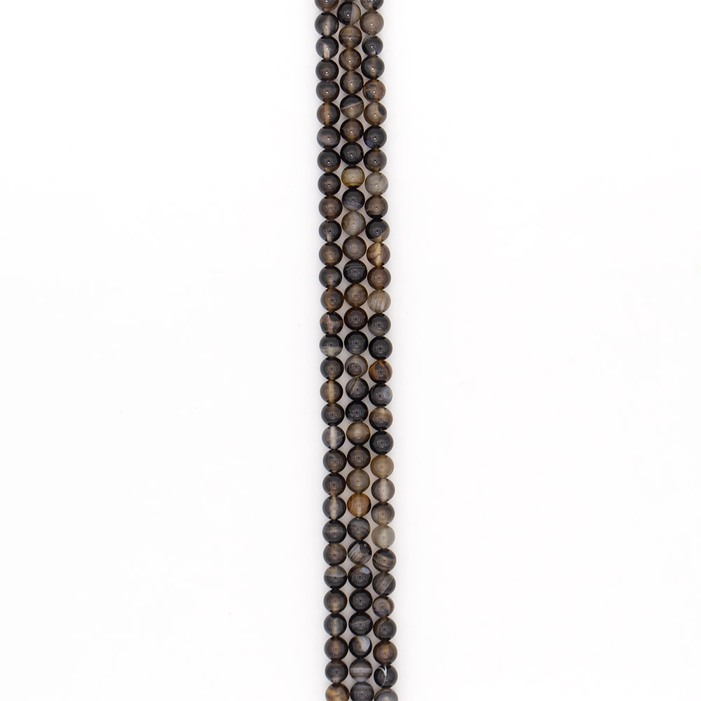 Фото товара агат шар цвет черно-коричневый 8 мм