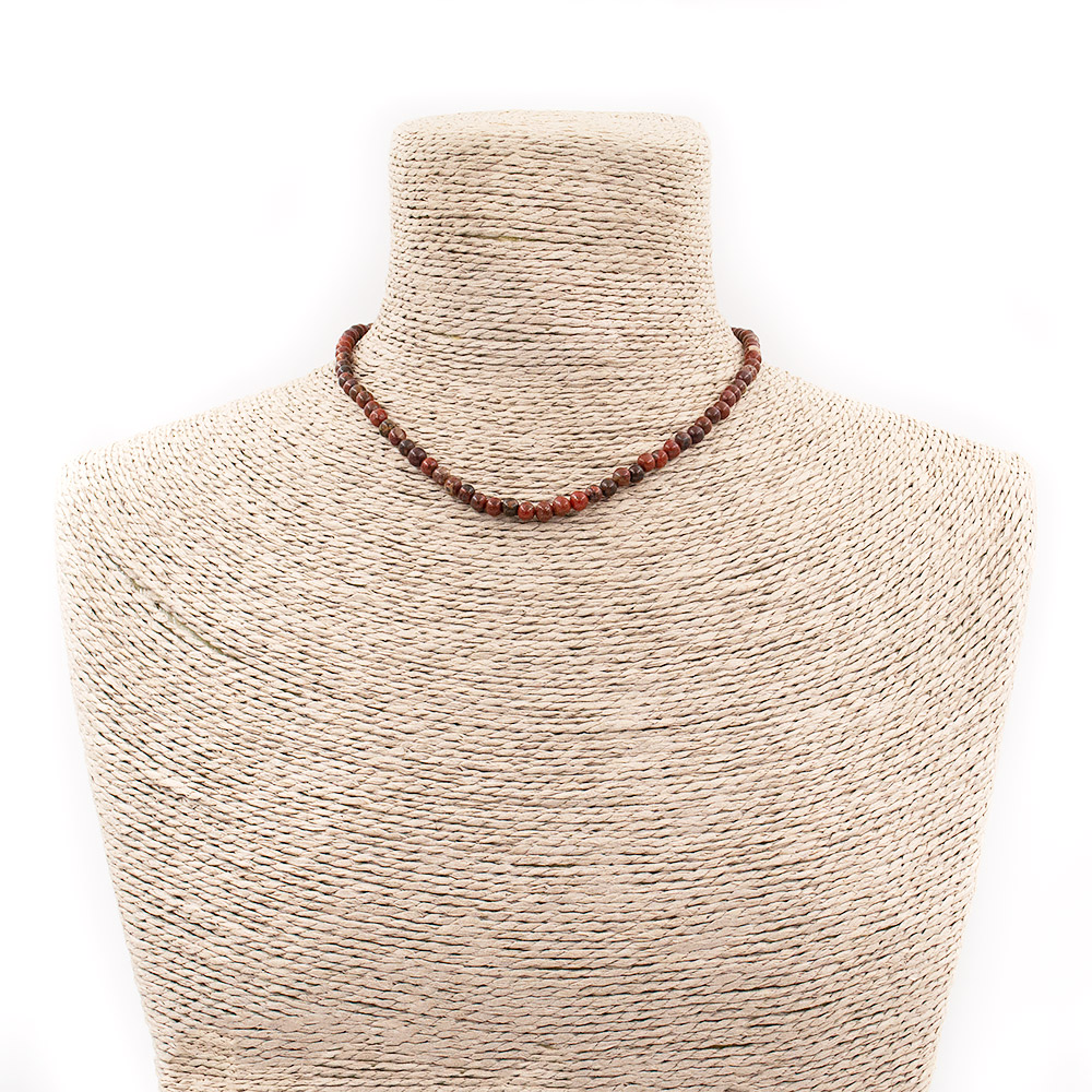 Фото товара бусы-чокер из яшмы кирпичной 4 мм