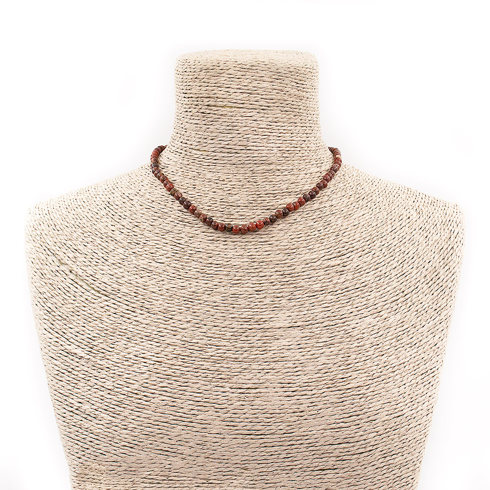 Бусы-чокер из яшмы кирпичной 4 мм