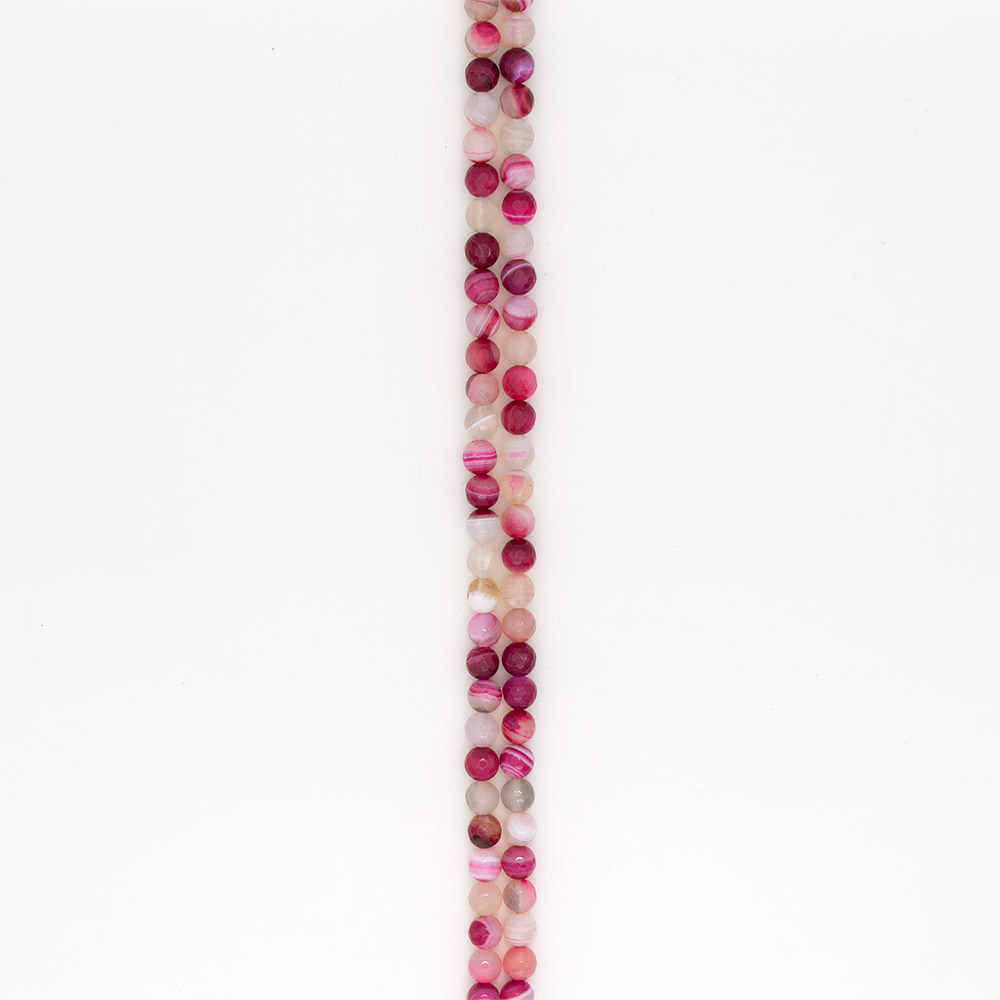 Фото товара агат шар цвет бело-розовый грань 8 мм