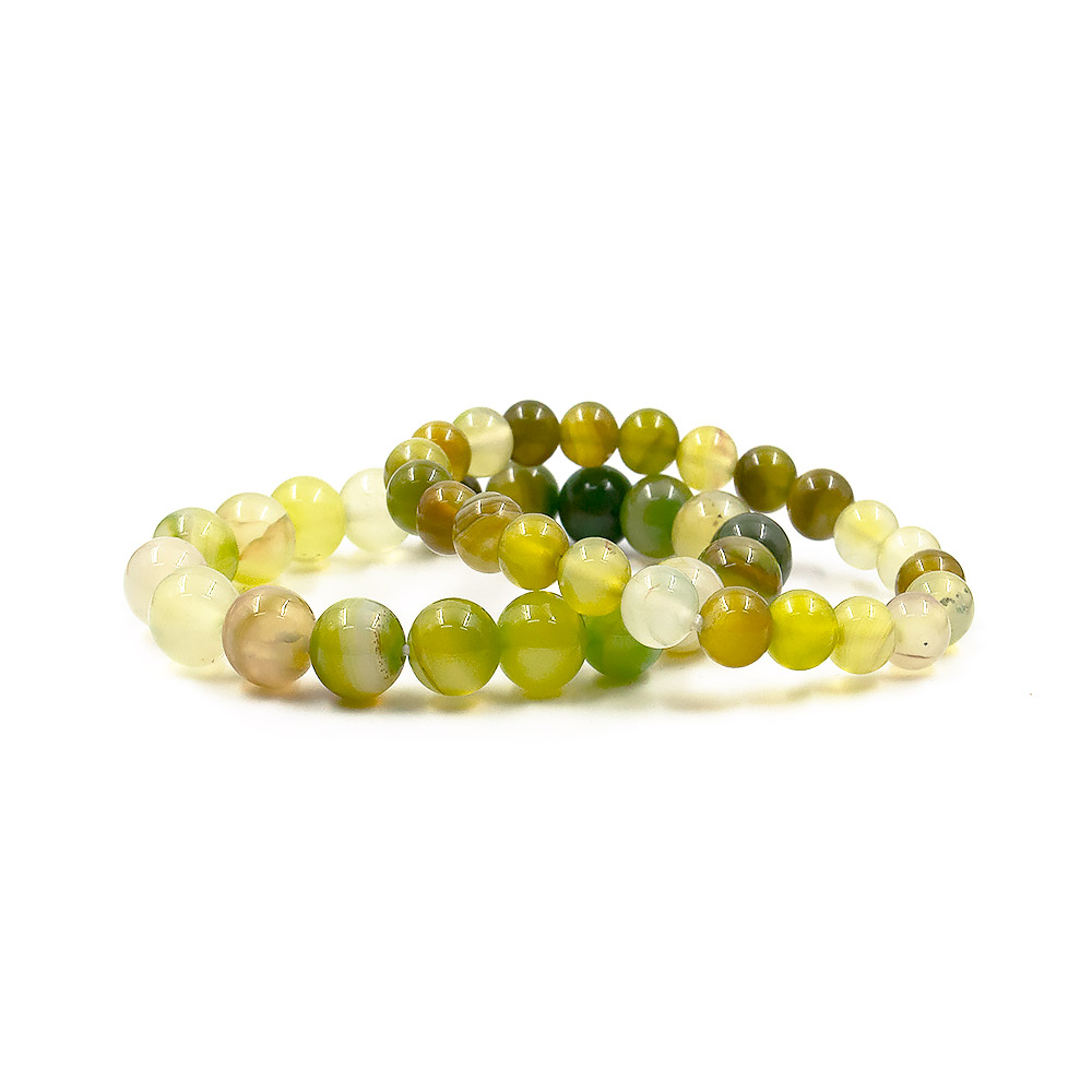 Фото товара браслет из агата цвет оливковый шар