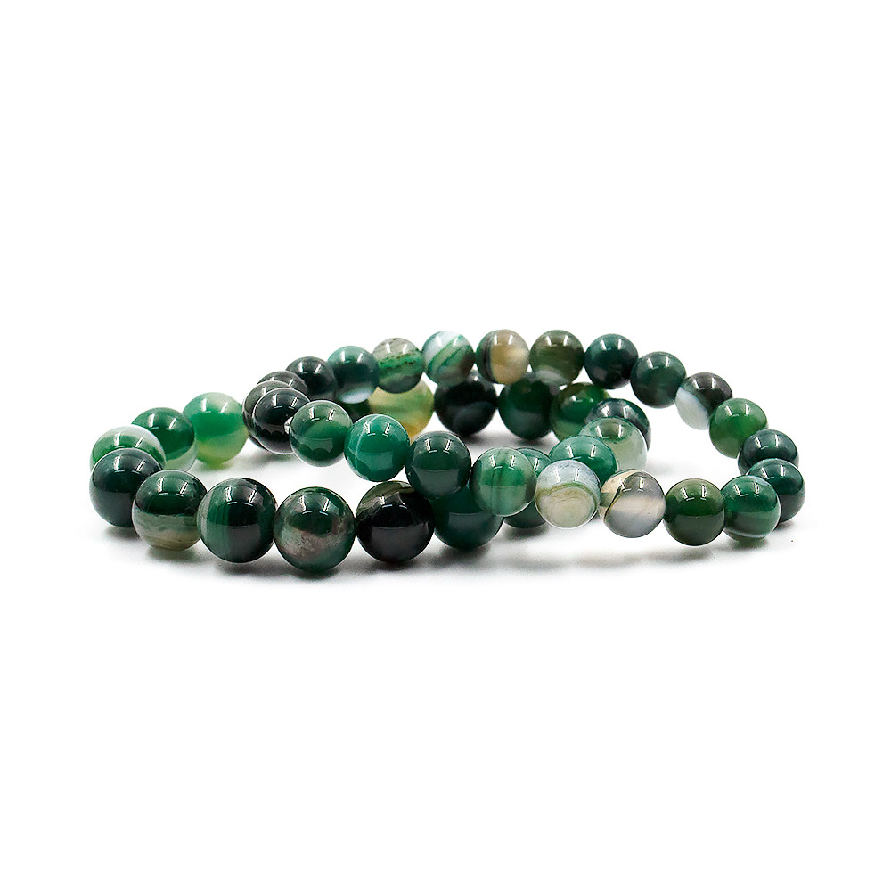 Фото товара браслет из агата темно-зеленого в.с. шар