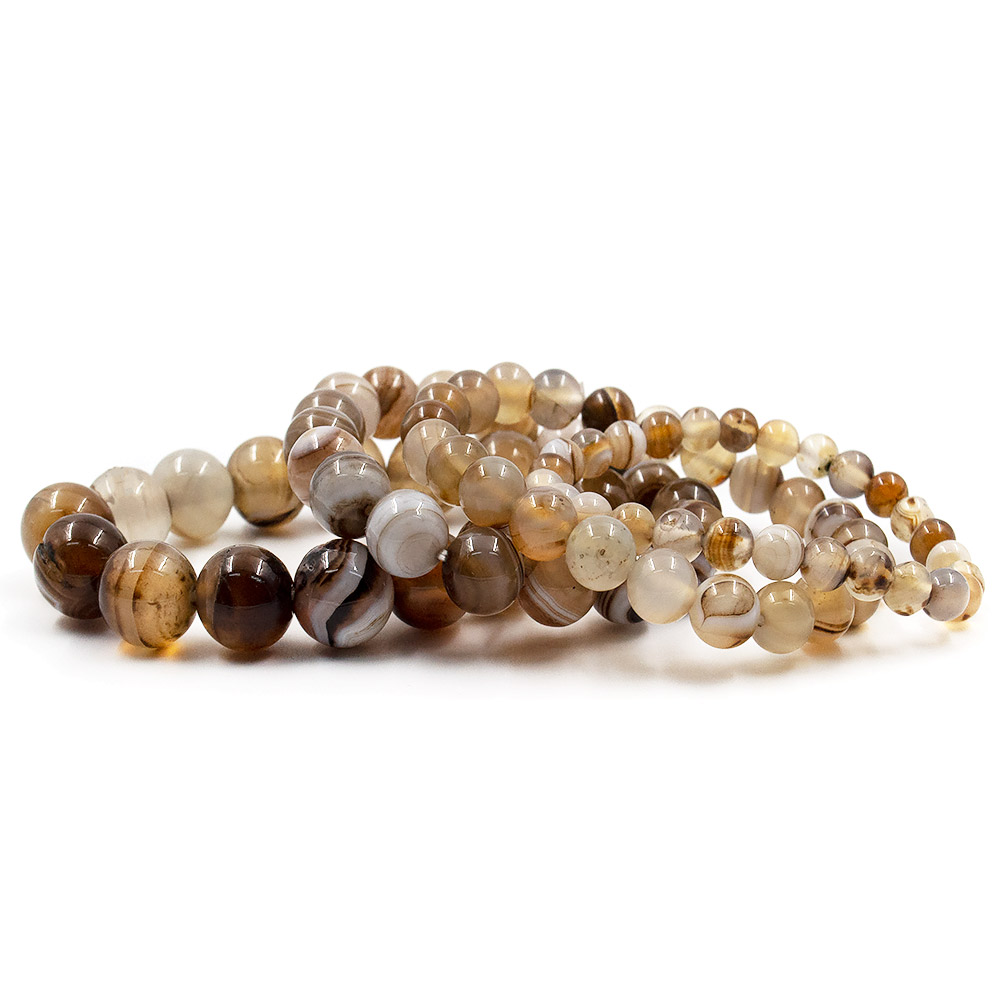 Фото товара браслет из агата серо-коричневый шар