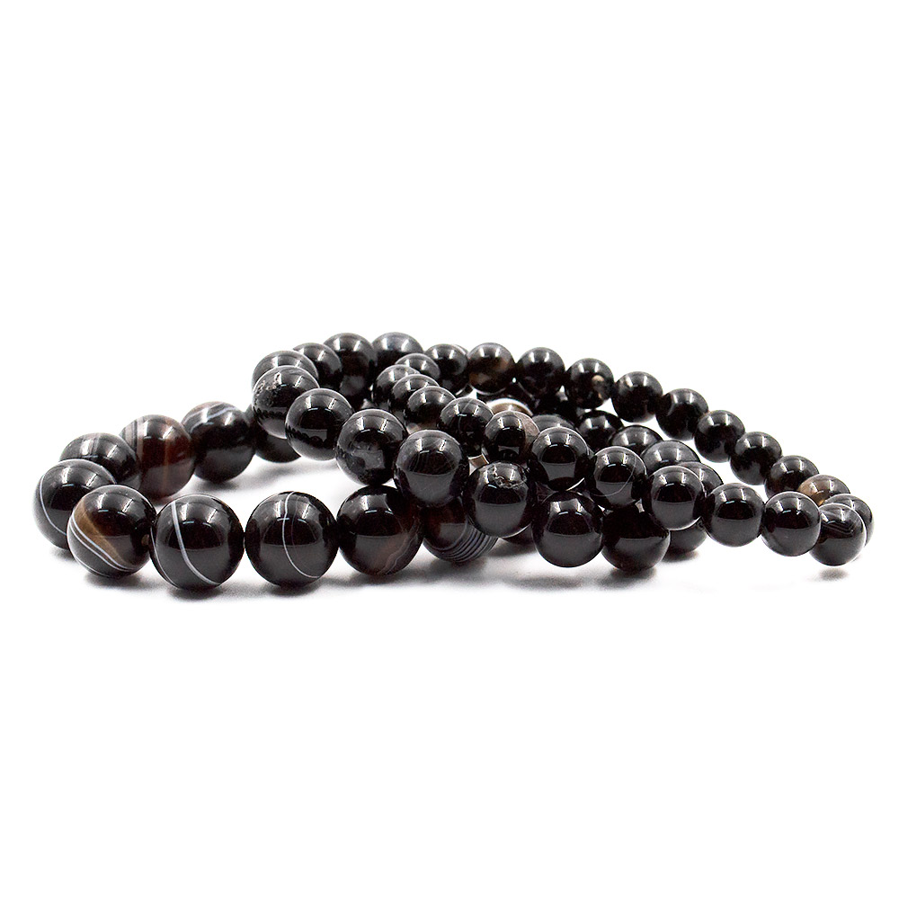 Фото товара браслет из агата черного шар