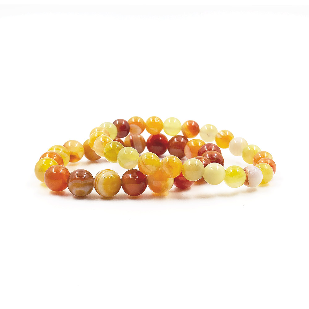 Фото товара браслет из агата оранжево-коричневого шар