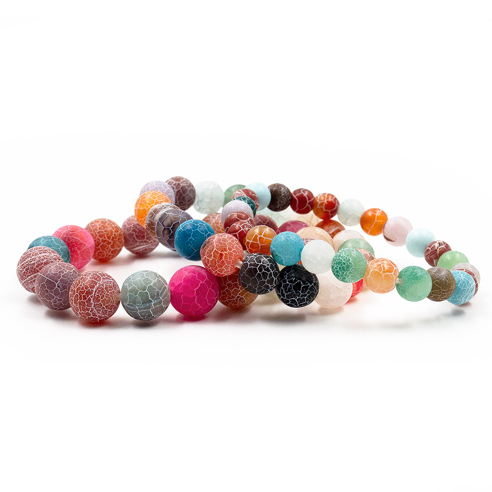 Фото товара браслет из агата кракле цвет "ассорти" матовый шар