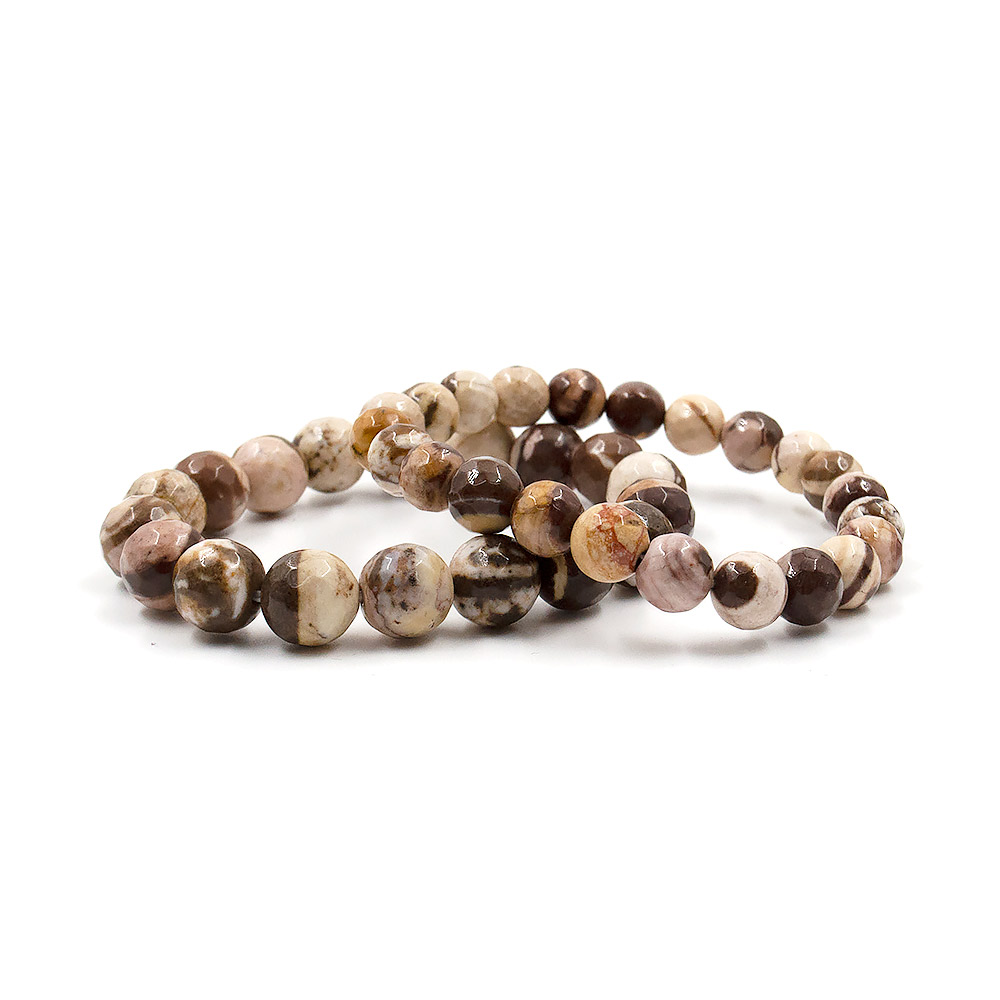 Браслет из яшмы зебровой шар грань 10 мм