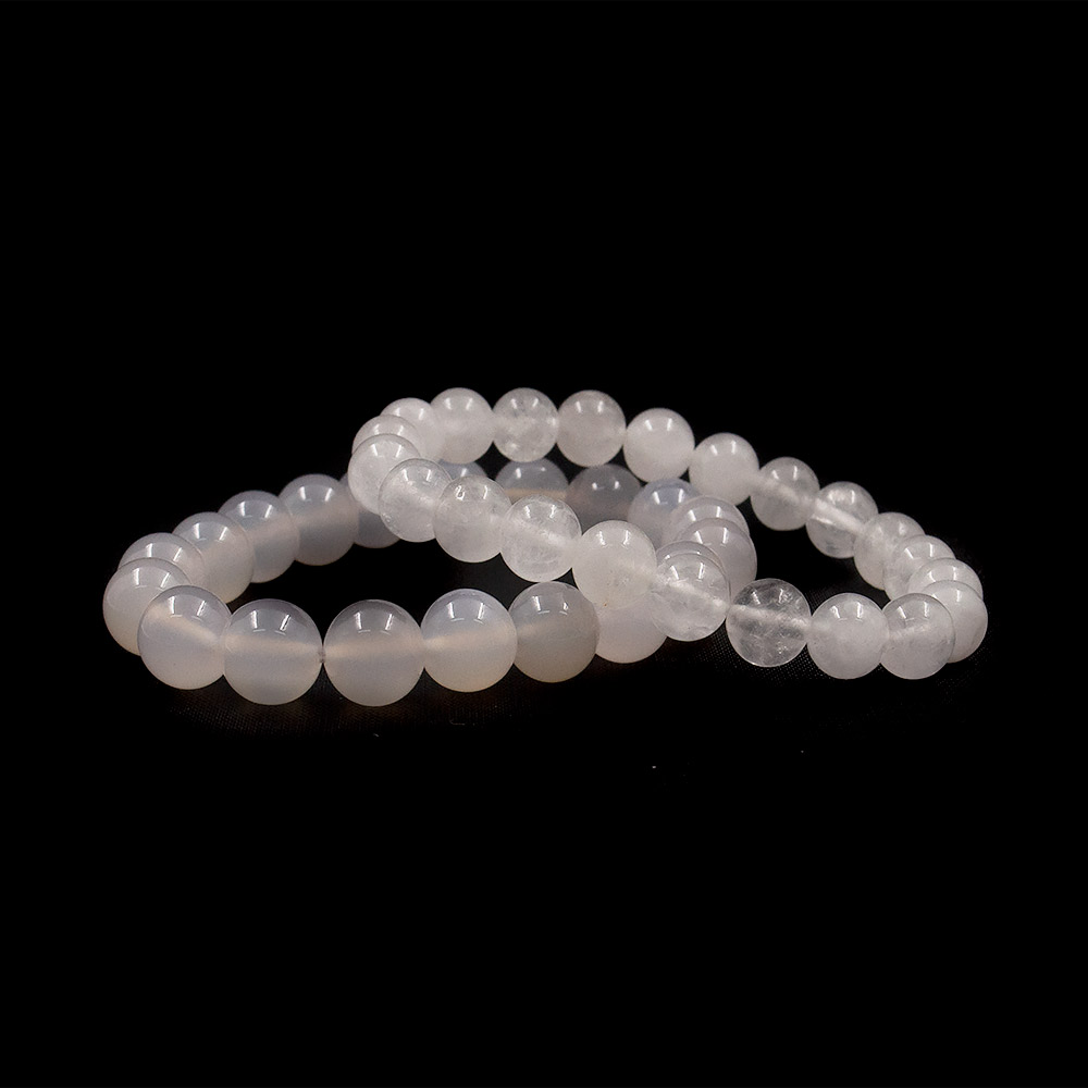 Фото товара браслет из халцедона белого шар