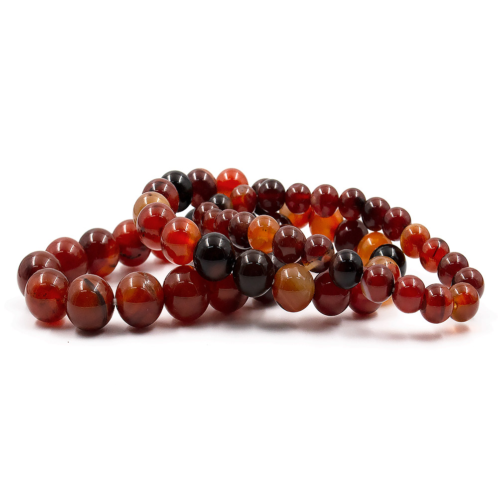 Браслет из сердолика темного шар