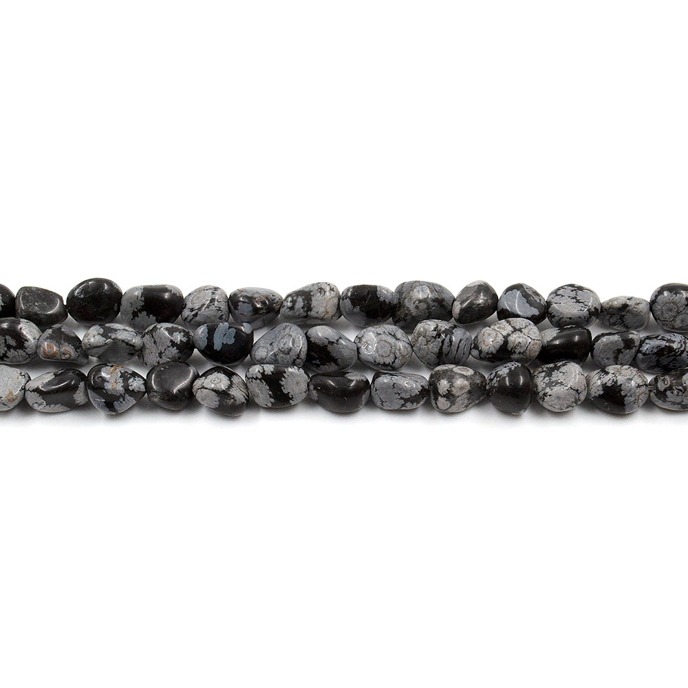 Фото товара обсидиан снежный галтовка 6*8 мм