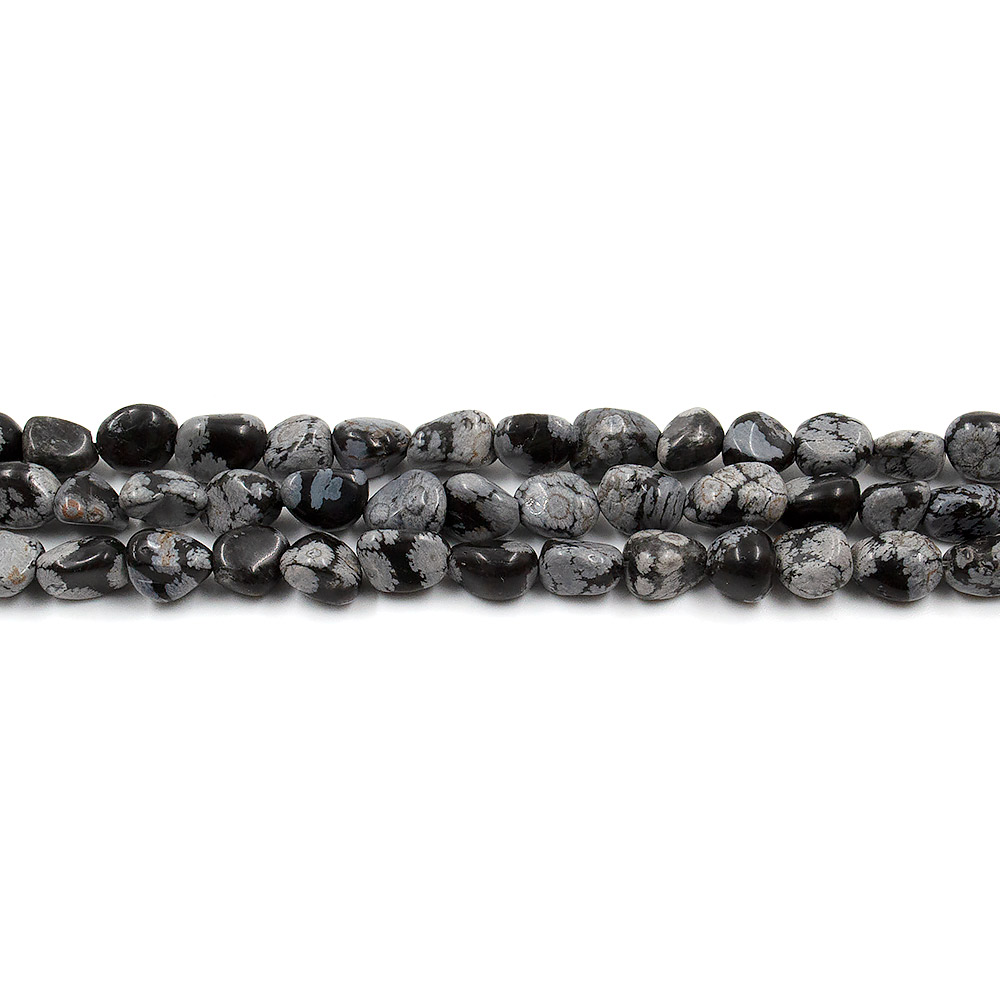 Обсидиан снежный галтовка 6*8 мм