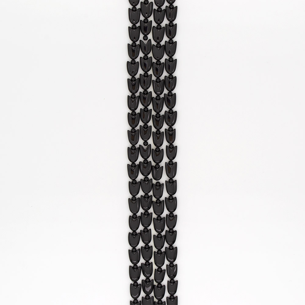 Фото товара агат цветок цвет черный 14*10 мм