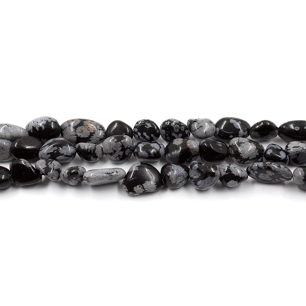 Обсидиан снежный галтовка 10*8 мм