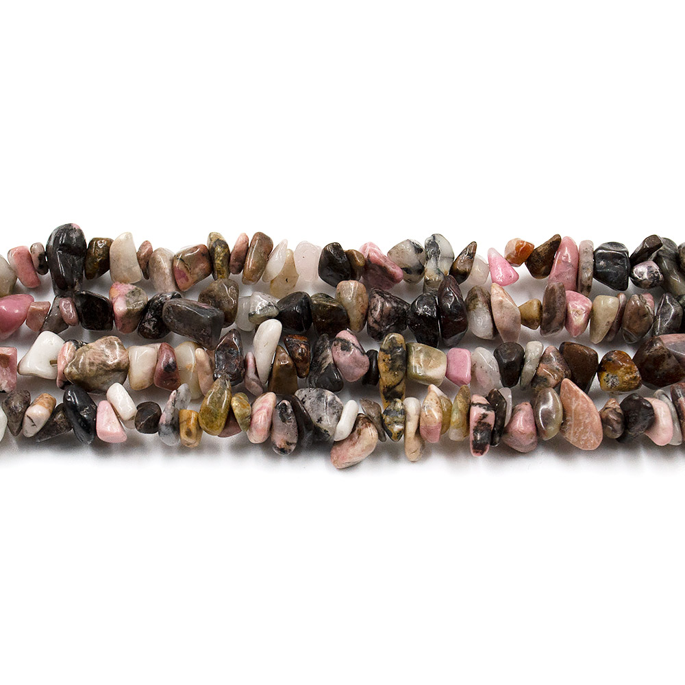 Фото товара родонит крошка средняя черно-белый микс