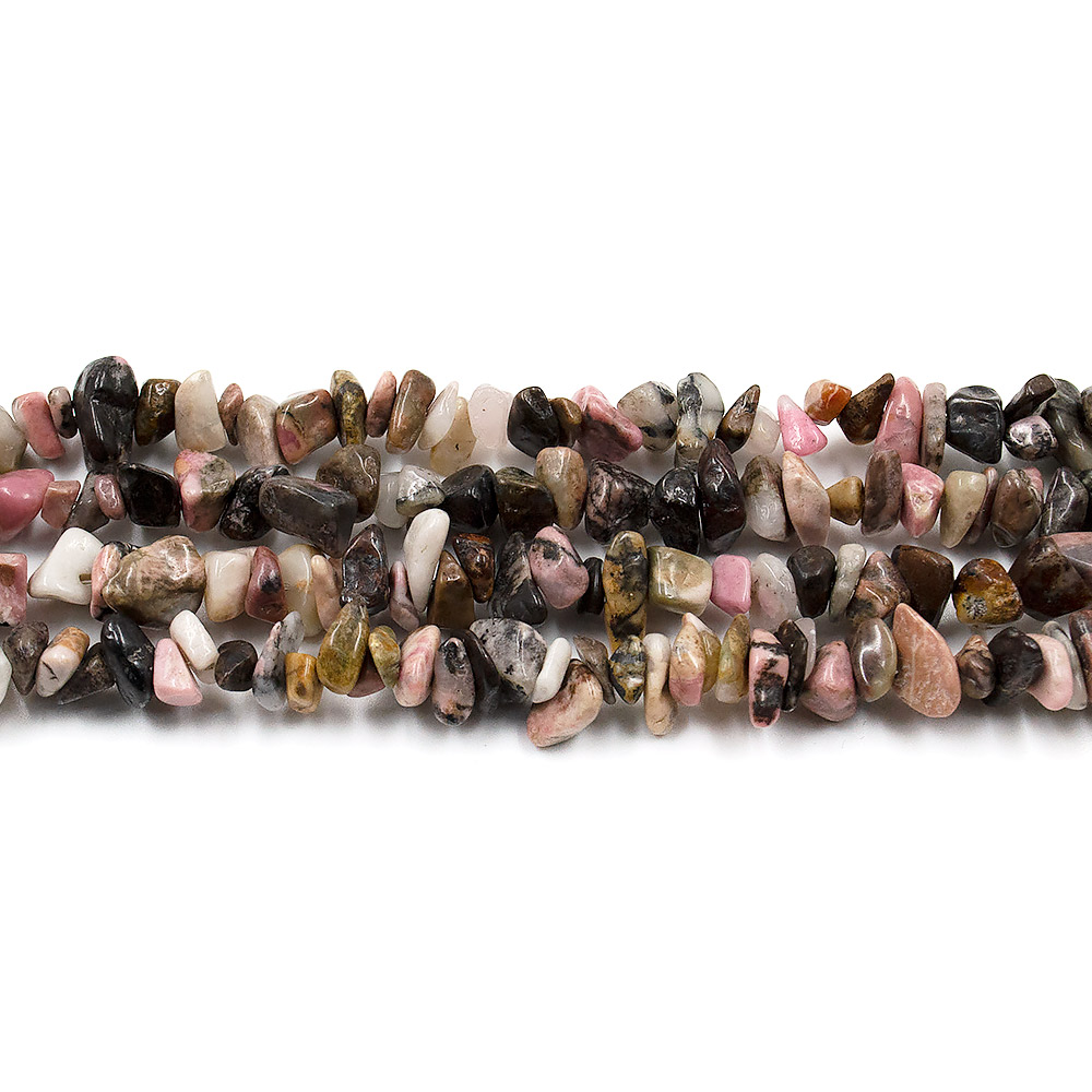 Фото товара родонит крошка средняя черно-белый микс