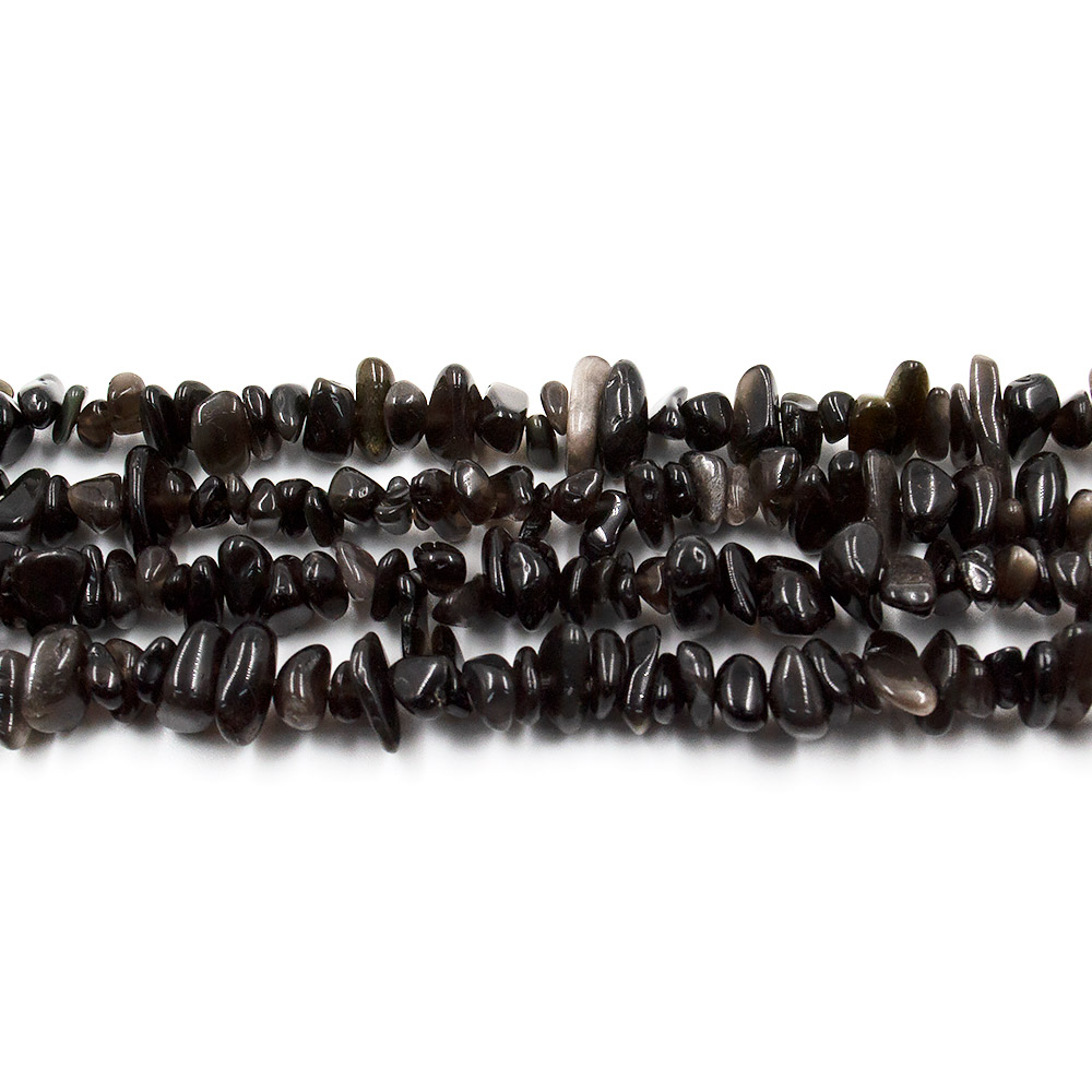 Фото товара обсидиан серебристый крошка