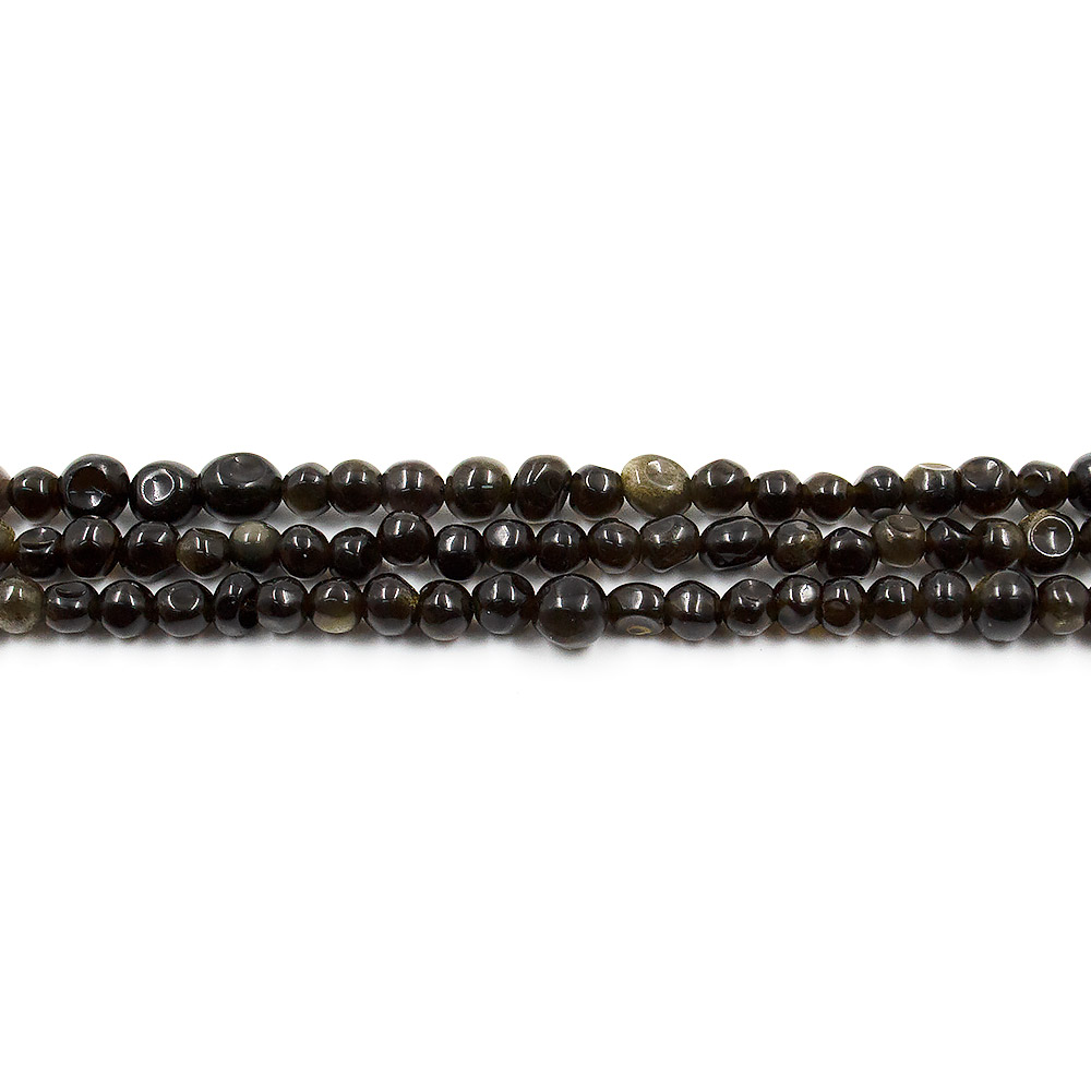 Обсидиан золотистый галтовка круглая мелкая