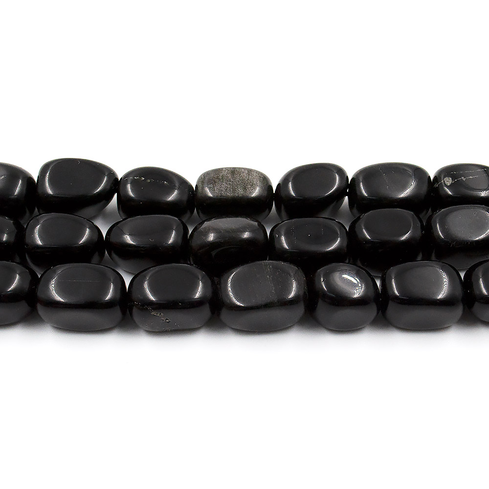 Обсидиан серебристый галтовка 17*10 мм