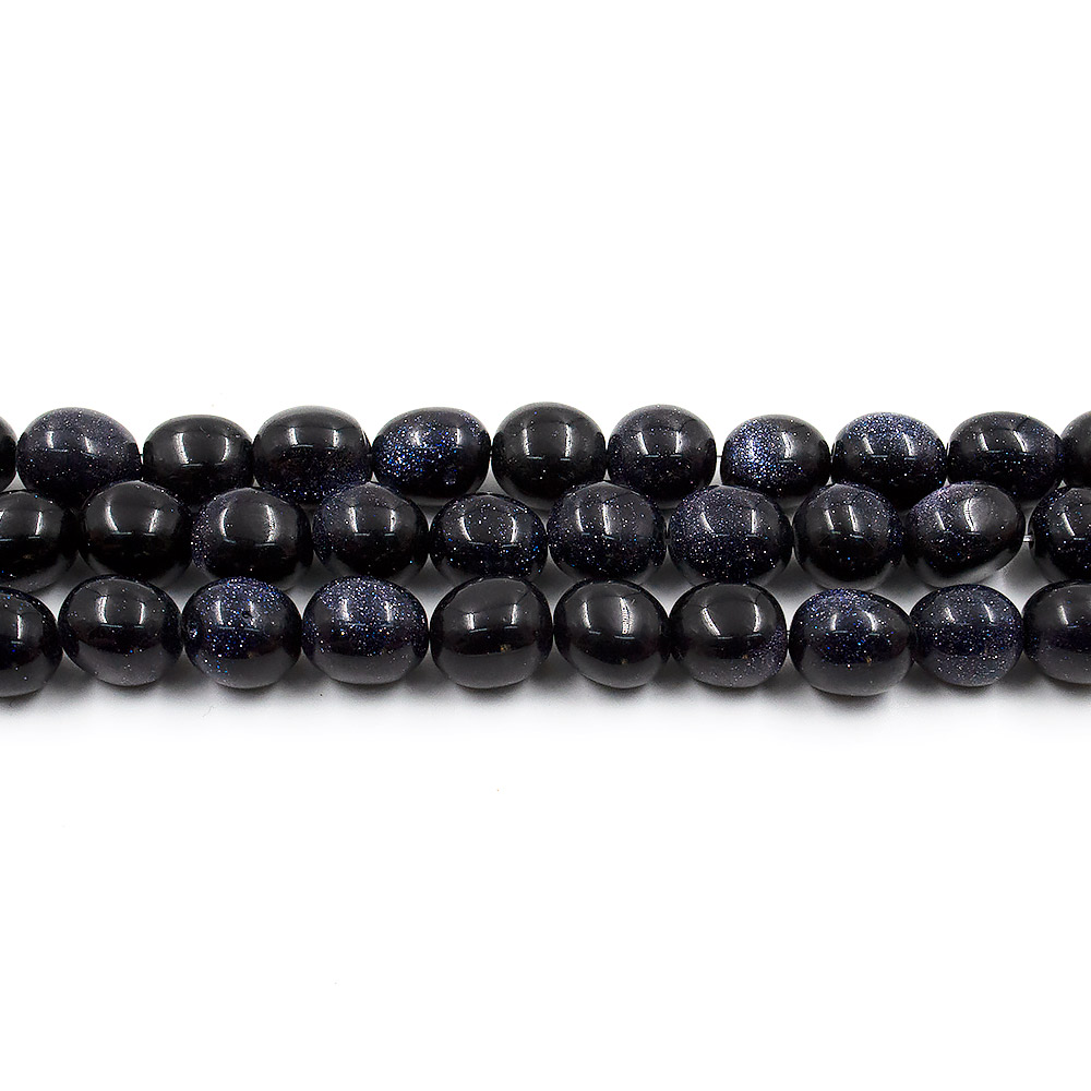 Авантюрин синтетический синий галтовка 12*10 мм