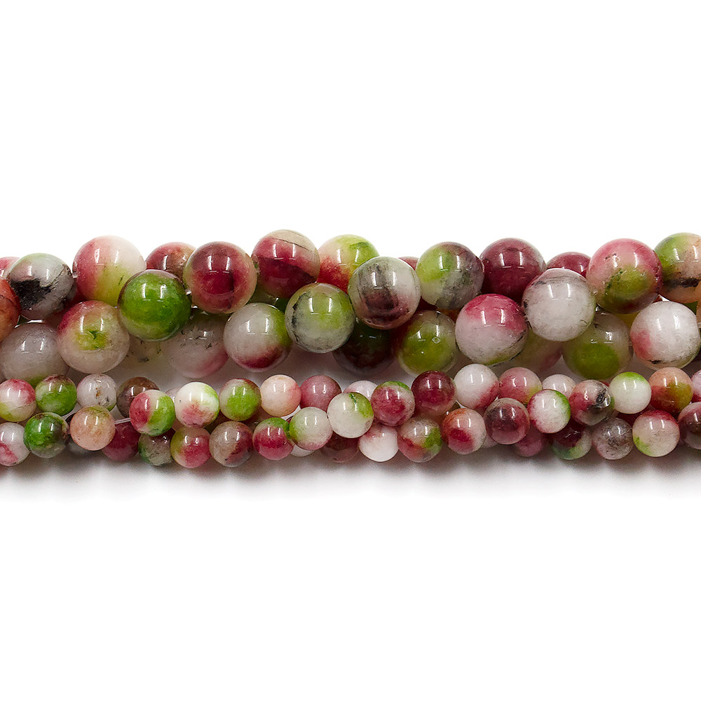 Фото товара кальцит тонированный вишнево-зеленый микс шар