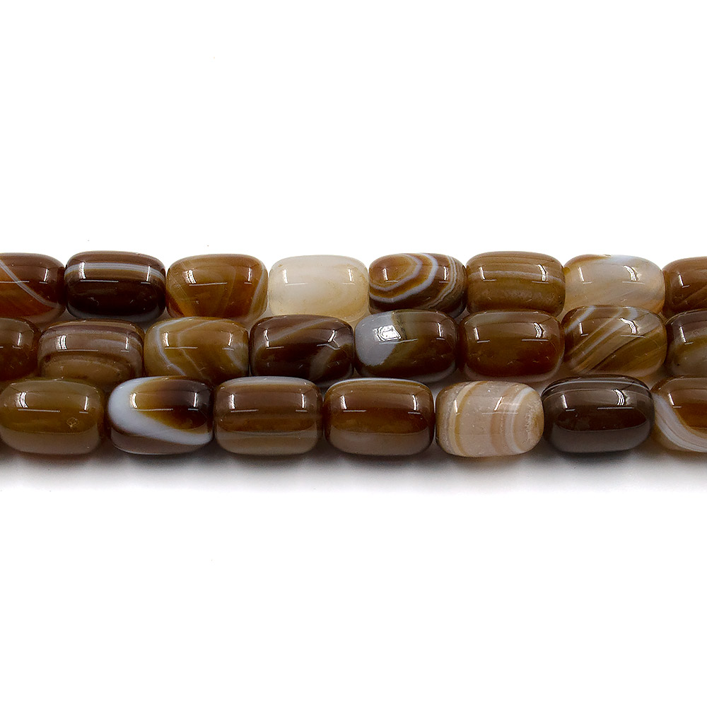 Фото товара агат светло-коричневый бочата 14*10 мм