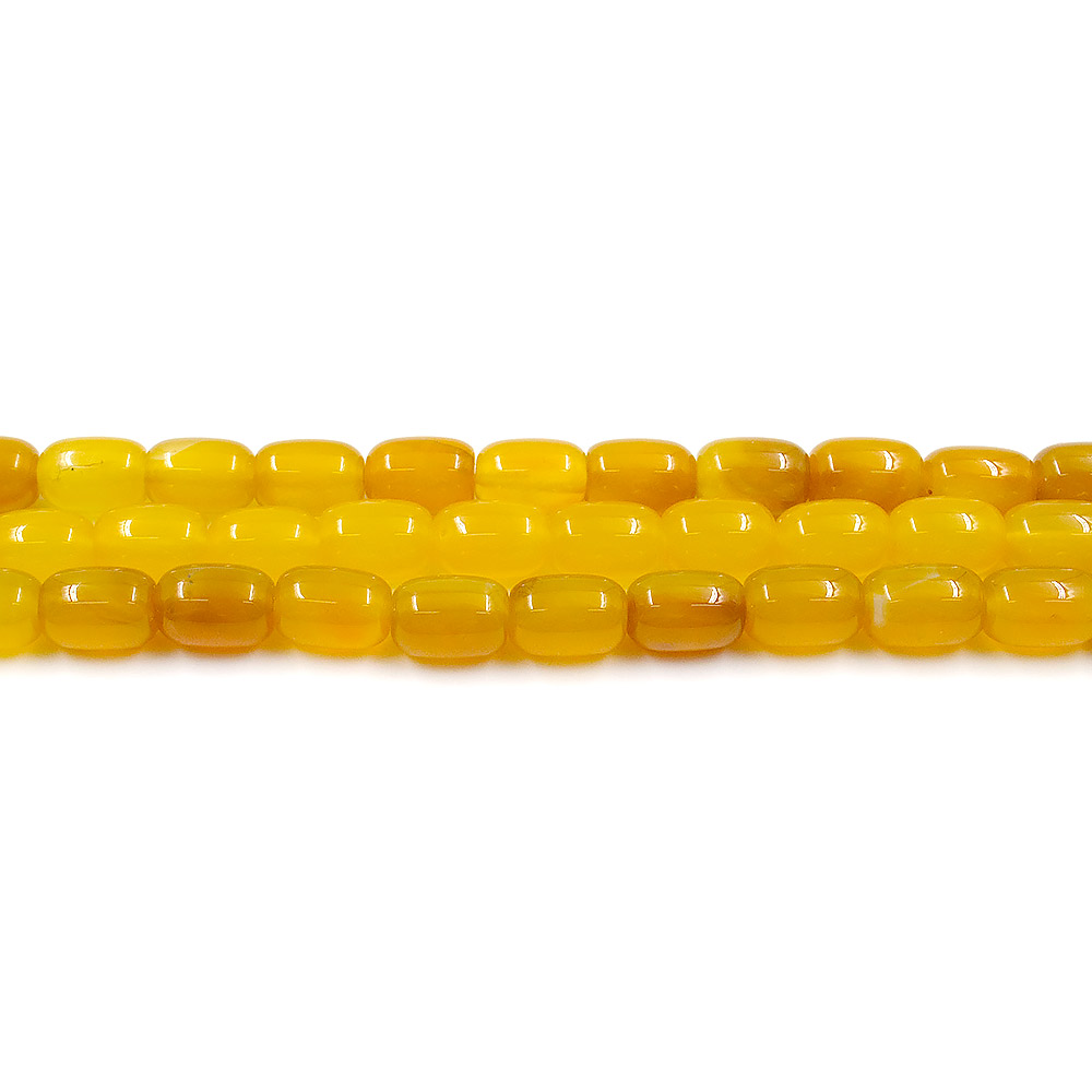 Агат бочата цвет желтый яркий 14*10 мм