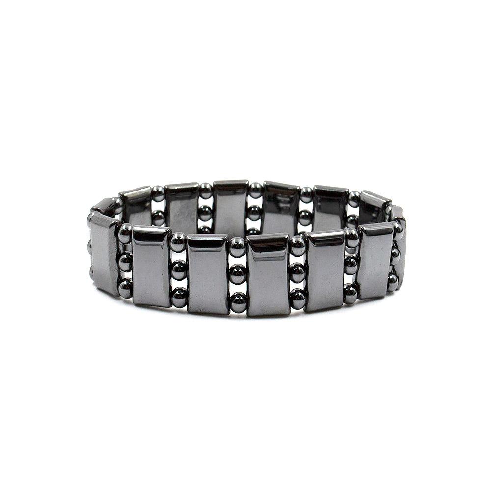 Фото товара браслет из гематита сегмент через 3 шарика 17*11 мм