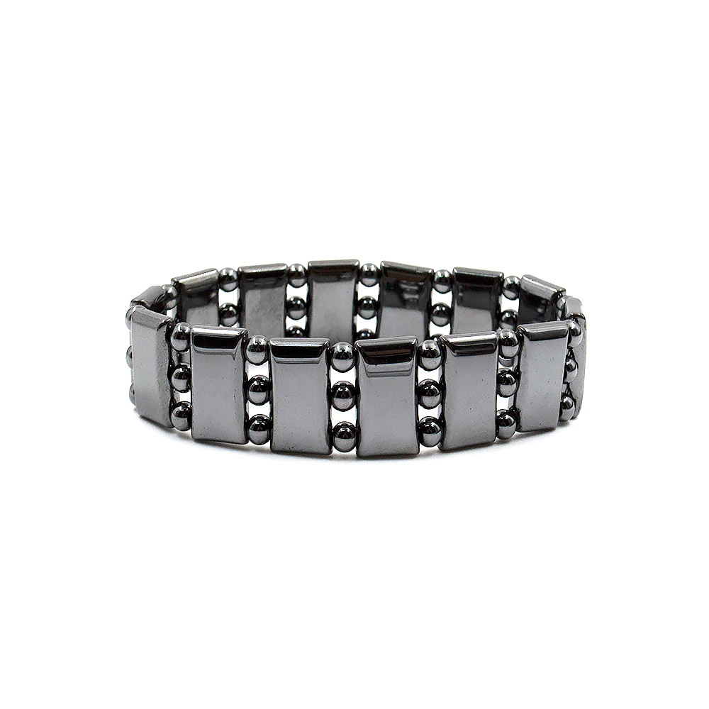 Фото товара браслет из гематита сегмент через 3 шарика 17*11 мм