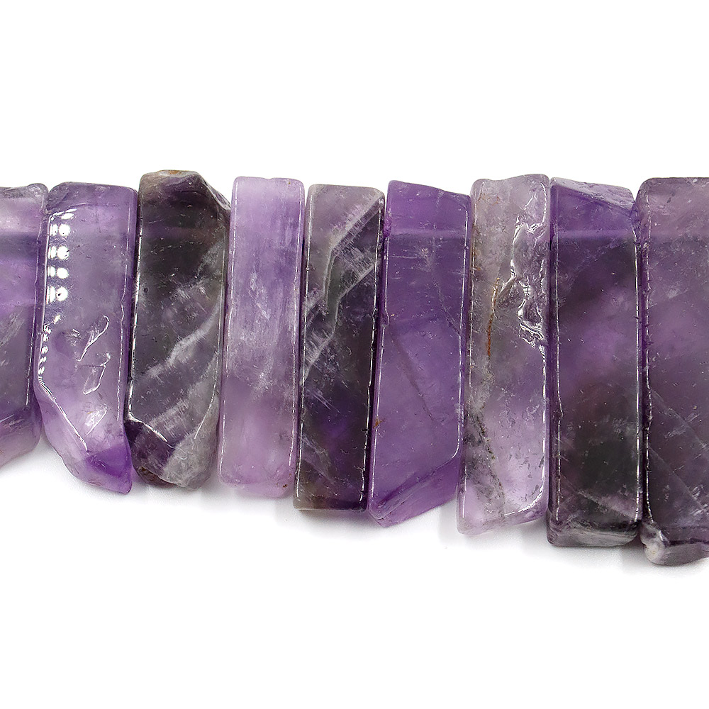 Аметист однотонный пластины на увеличение от 32*10 до 52*10 мм