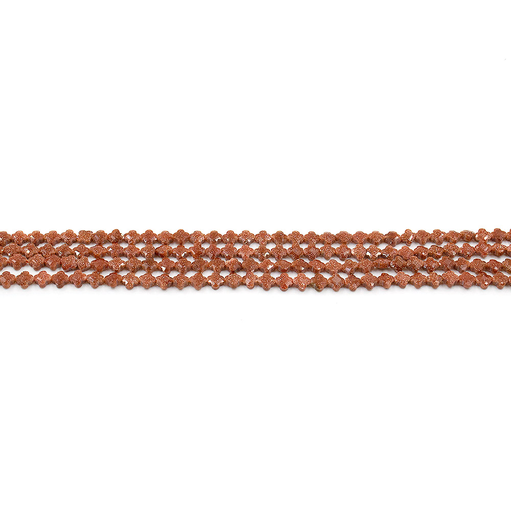 Авантюрин синтетический коричневый клевер 5 мм