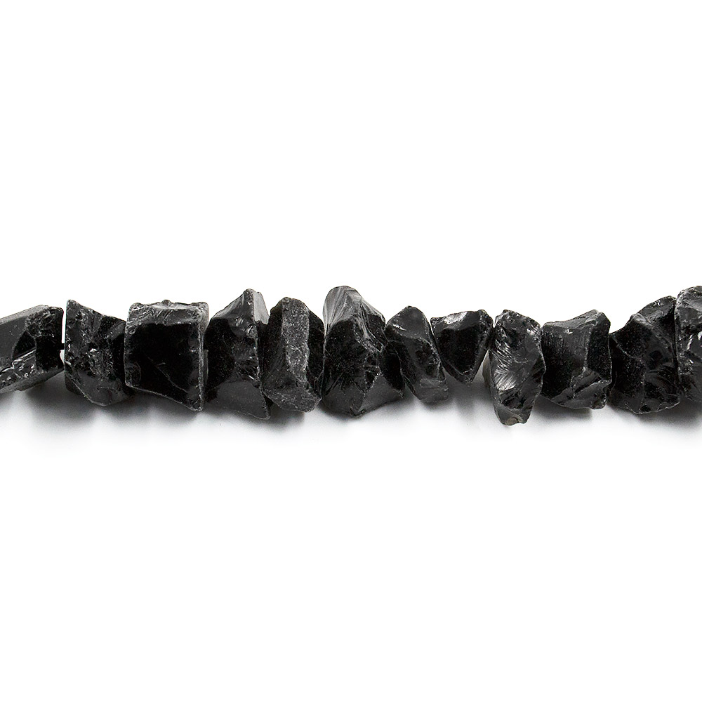 Фото товара обсидиан черный крошка необработанная  16*12 мм