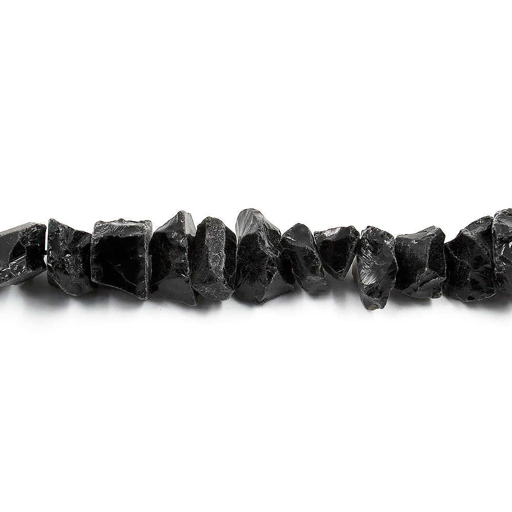 Обсидиан черный крошка необработанная  16*12 мм