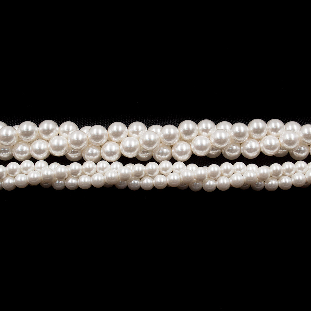 Фото товара жемчуг имитация майорика цвет белый теплый шар