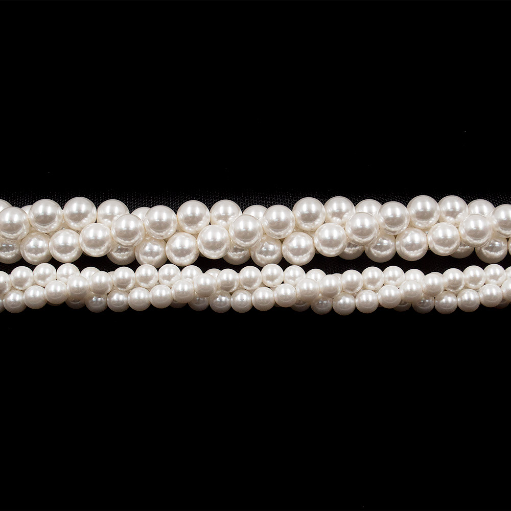 Жемчуг имитация майорика цвет белый теплый шар