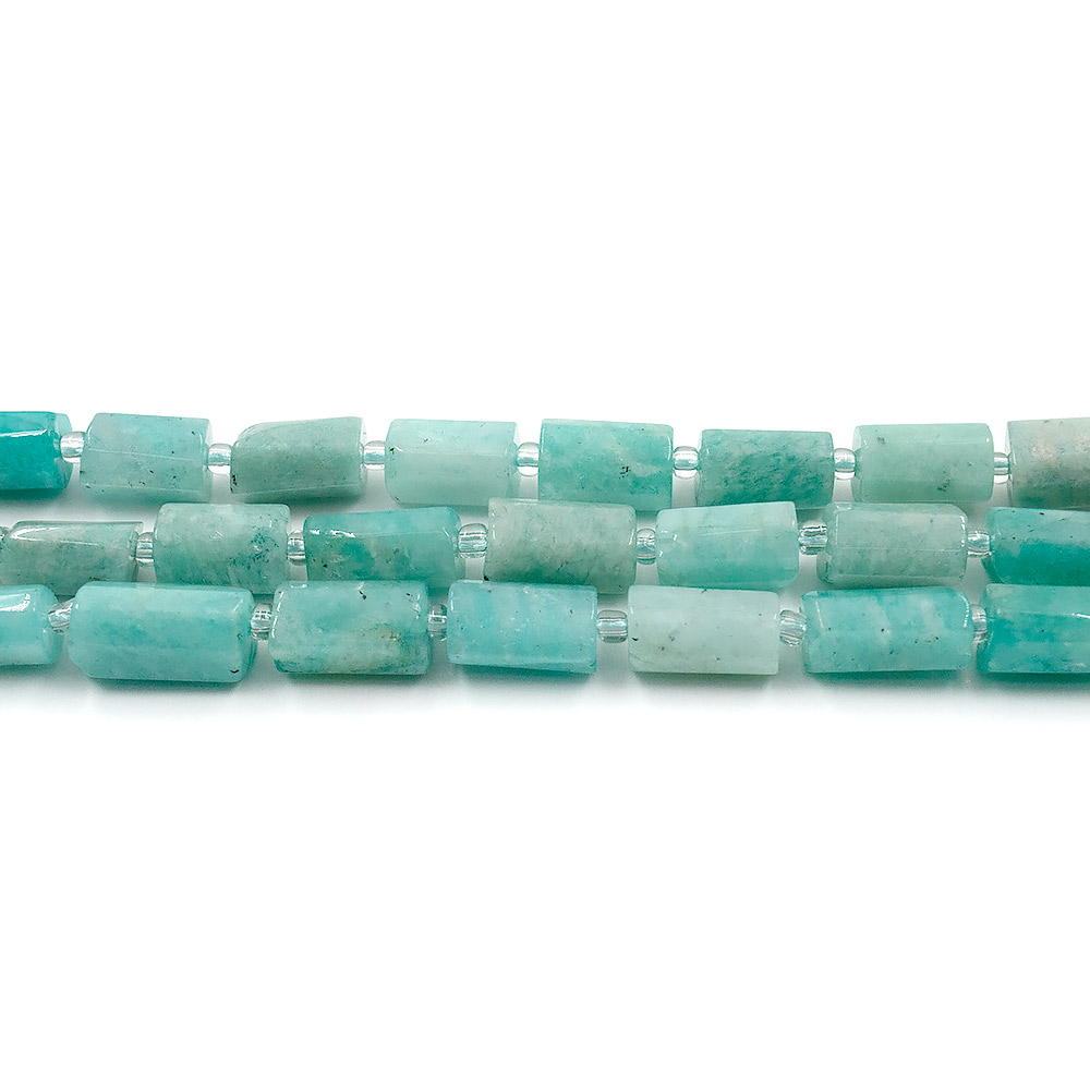 Амазонит цилиндр граненый 13*8 мм