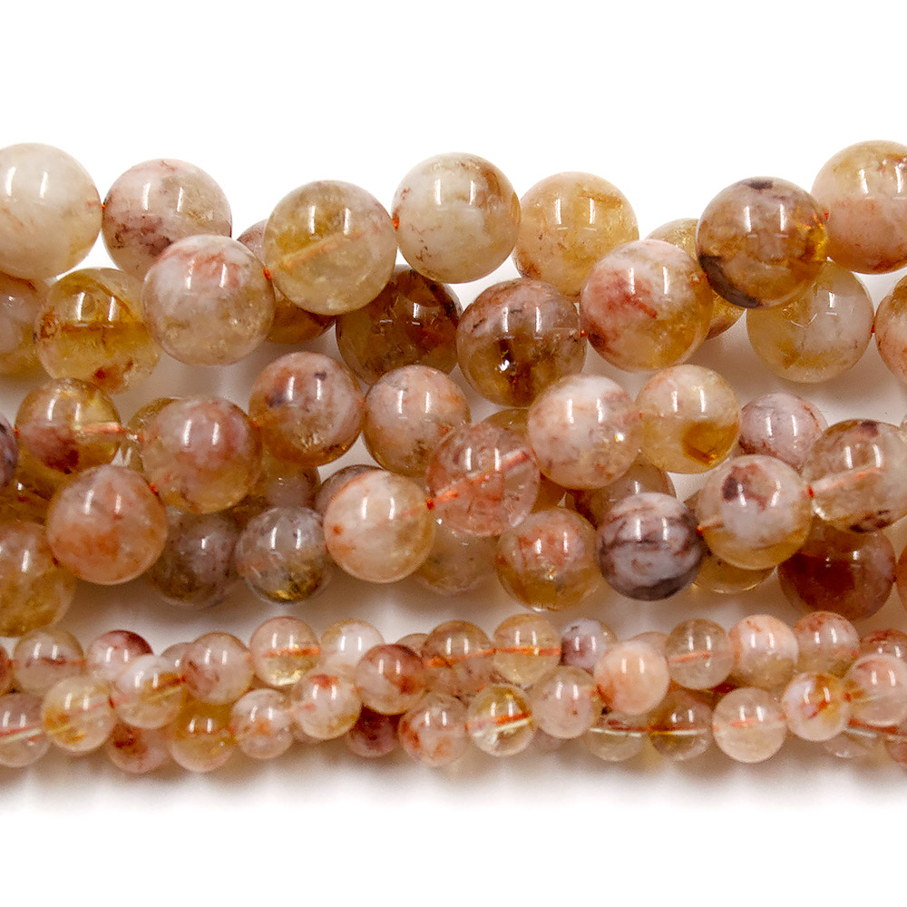 Цитрин с огненным кварцем микс шар