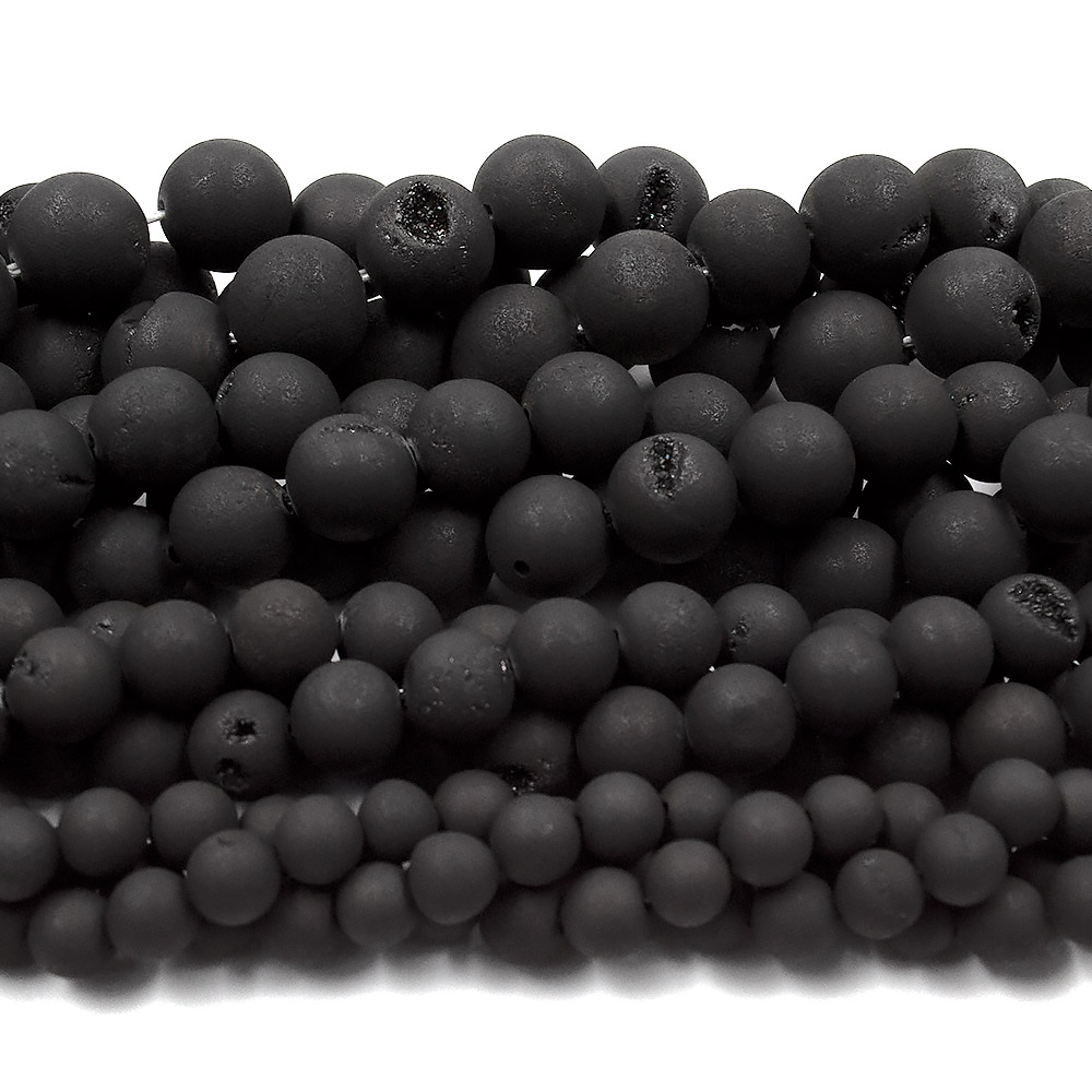 Фото товара агат с друзой цвет черный шар