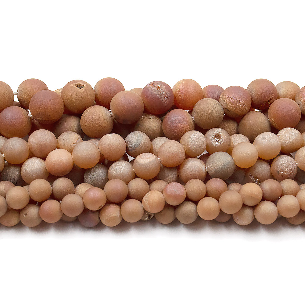 Агат с друзой цвет розовый шар