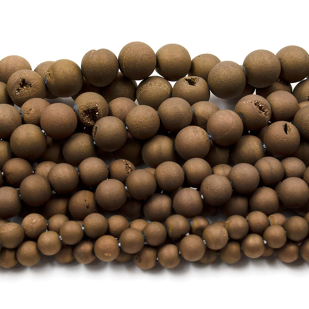 Агат с друзой цвет бронзовый шар