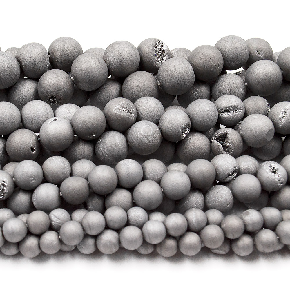 Фото товара агат с друзой цвет серый шар