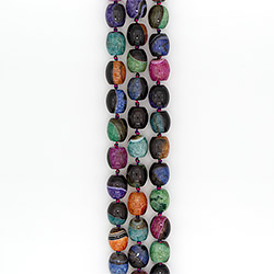 Агат черный с кварцем цветным бочата 19*17 мм