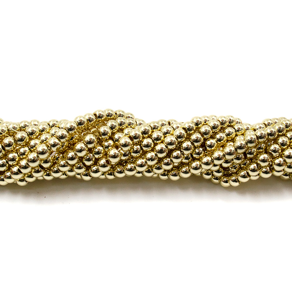 Фото товара гематит с покрытием золото гладкий шар 4 мм