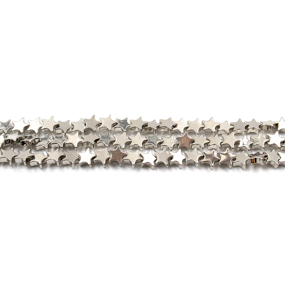 Фото товара гематит с покрытием серебро звезда 6,5*6,5 мм