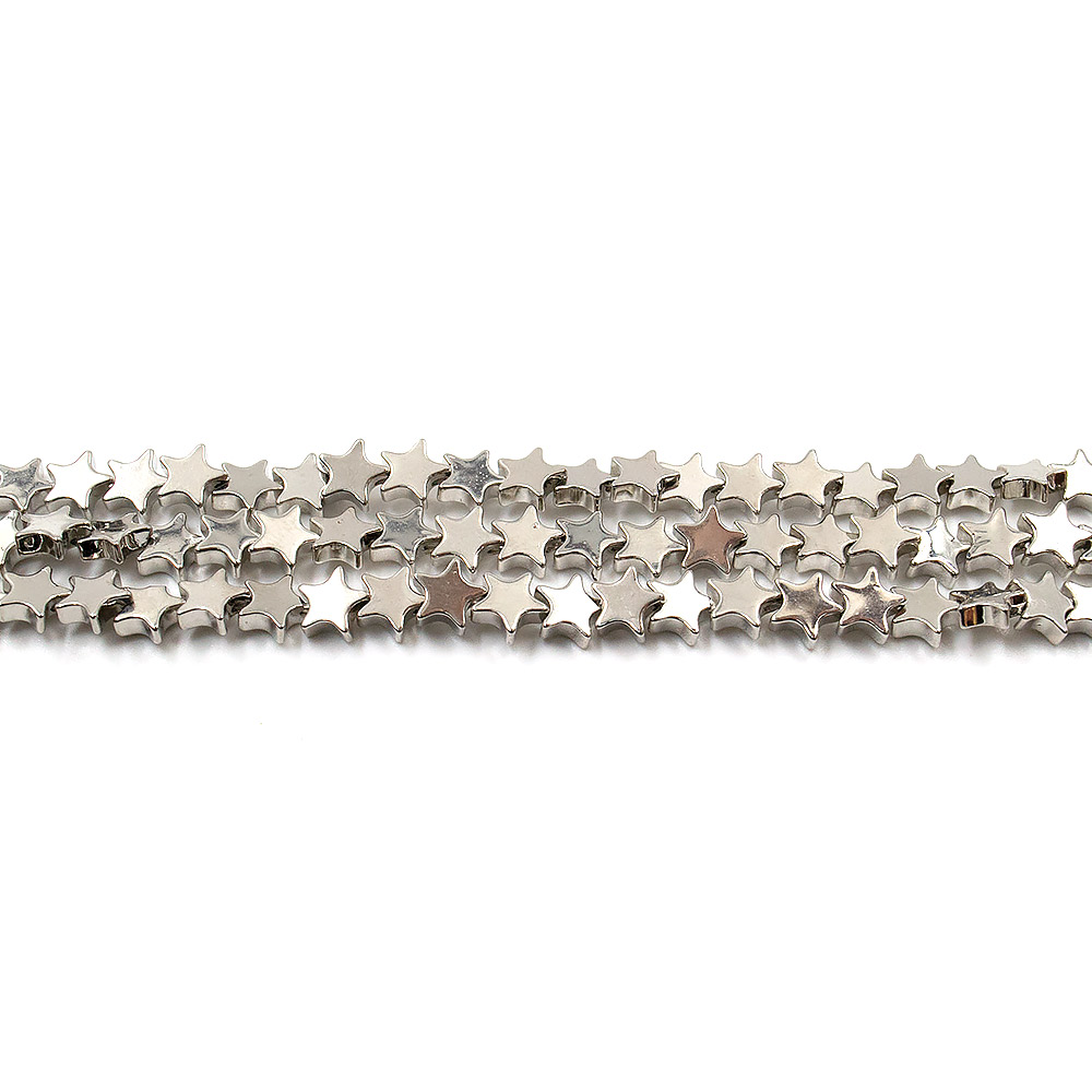 Фото товара гематит с покрытием серебро звезда 6,5*6,5 мм