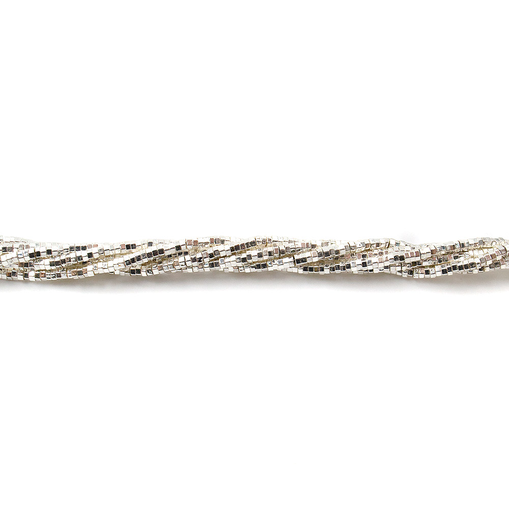 Фото товара гематит с покрытием белое серебро шестигранник 2*1 мм