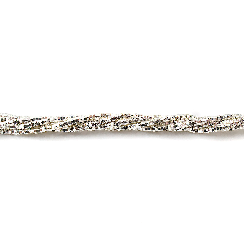 Гематит с покрытием белое серебро шестигранник 2*1 мм